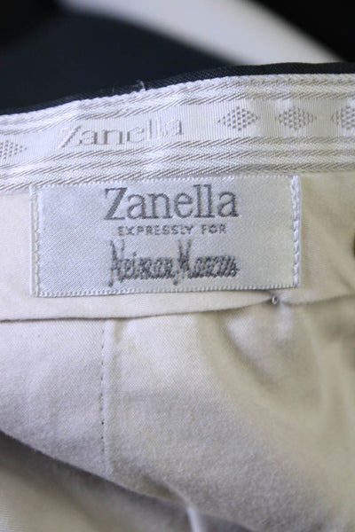 Zanella Mens Pleated Cuffed Buttoned Straight Leg Dress Pants Gray Size EUR34