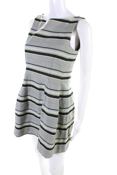 Cut25 Women's Sleeveless Stripped Flare Mini Dress Multicolor Size S