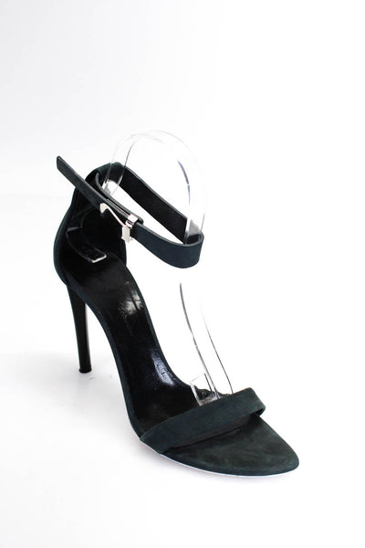 Proenza Schouler Womens Suede Ankle Strap Sandal Heels Blue Size 39 9