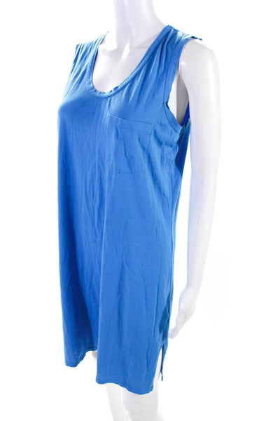 J Crew Womens Blue Cotton Scoop Neck Front Pockets Sleeveless Tank Dress Size S