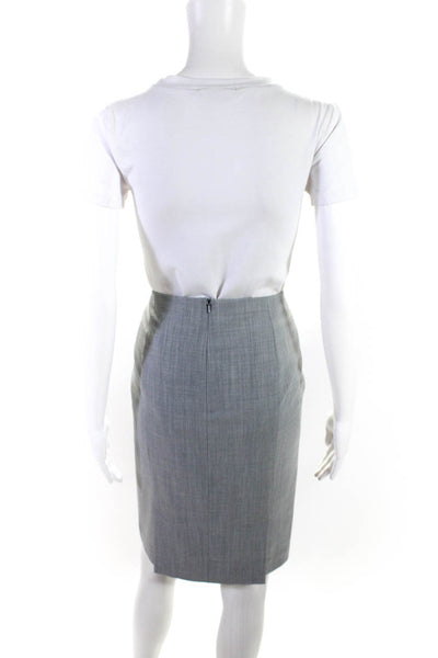 Yansi Fugel Womens Wool Mid Rise Knee Length Pencil Skirt Gray Size 6