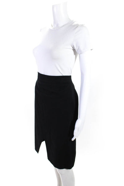 Maskit Womens Woven Mid Rise Straight Pencil Midi Skirt Black Size 42