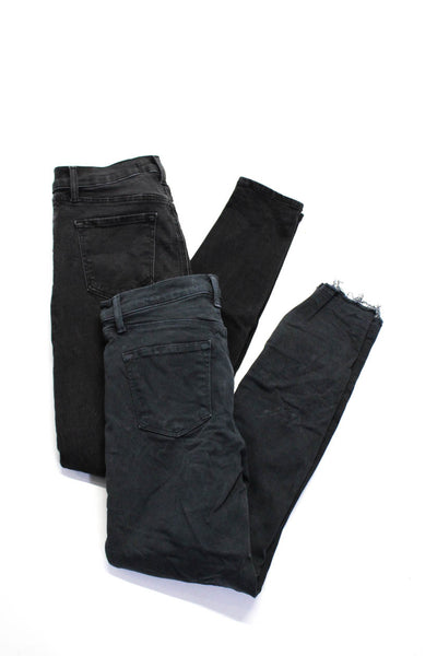 J Brand Women's Midrise Five Pocket Skinny Skinny Denim Pant Black Size 26 Lot 2