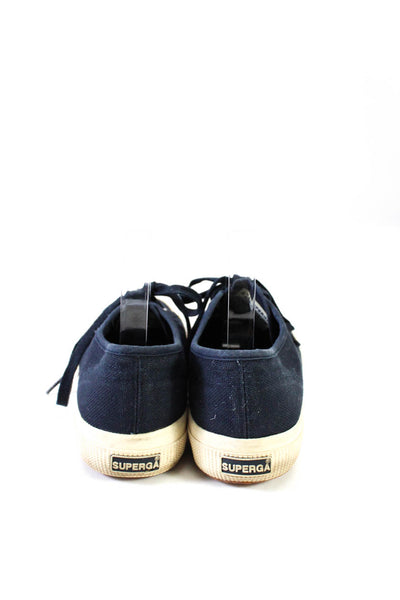 Superga Womens Low Top Canvas Plimsoll Sneakers Navy Blue Size 9.5