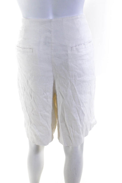 Saunders Collective Womens White Linen Shorts Size 8 15095250