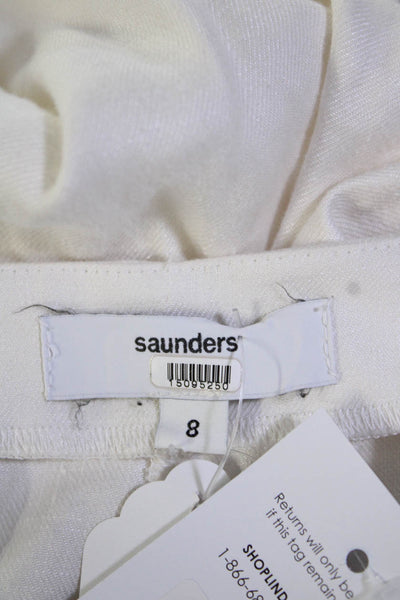 Saunders Collective Womens White Linen Shorts Size 8 15095250
