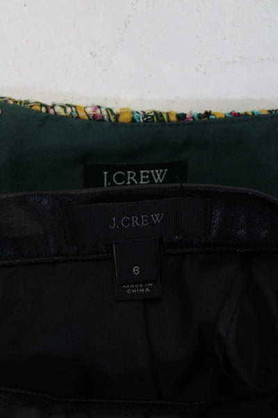 J Crew Womens Yellow Green Textured Zip Front Pockets Mini Skirt Size 6 0 Lot 2