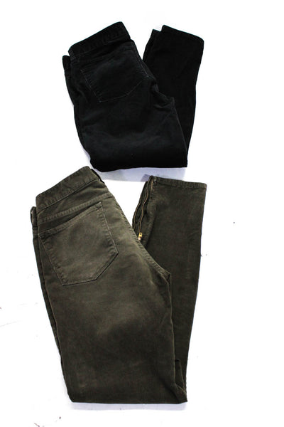 J Crew Womens Black Cotton Corduroy Mid-Rise Straight Leg Pants Size 27 lot 2