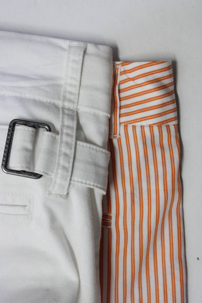 Vince Theory Womens Cropped Pants Shorts White Orange Size 4 00 Lot 2