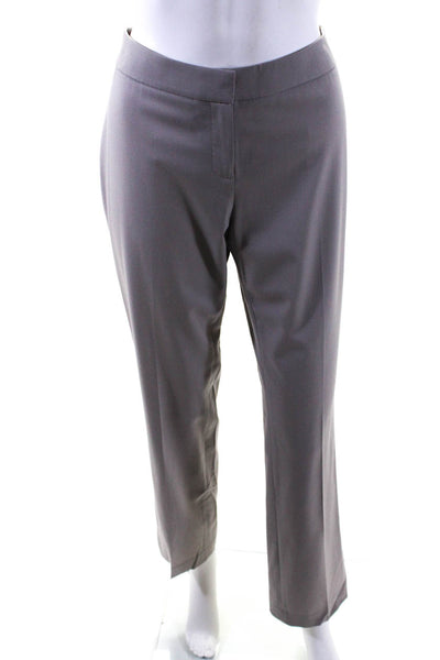 Lafayette 148 New York Womens Petite Flat Slim Straight Dress Pants Gray Size 4