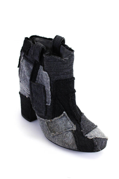 Laurence Dacade Womens Patchwork Block Heels Ankle Boots Black Size EUR37.5
