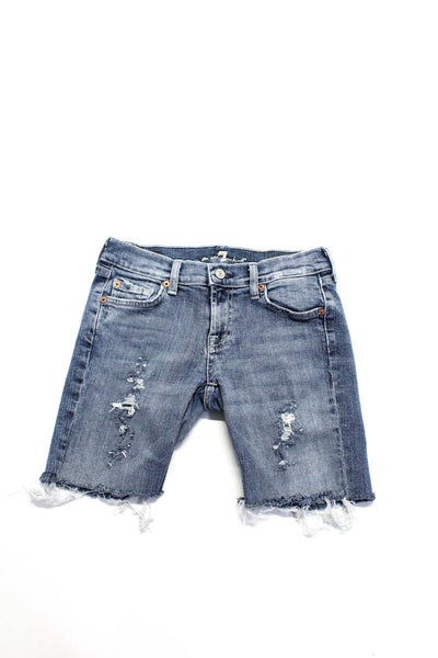 Hudson 7 For All Mankind Womens Jean Shorts Blue Size 27 26 Lot 2