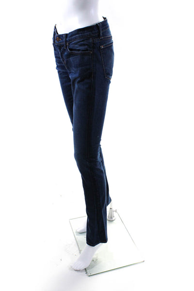 J Brand Womens Solid Low Rise Dark Wash Skinny Cotton Denim Jeans Blue Size 28