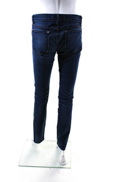 J Brand Womens Solid Low Rise Dark Wash Skinny Cotton Denim Jeans Blue Size 28
