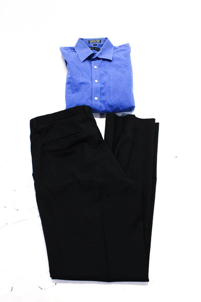 Perry Ellis Boss Hugo Boss Mens Solid Cotton Shirt  Pants Blue Size L/36 Lot 2
