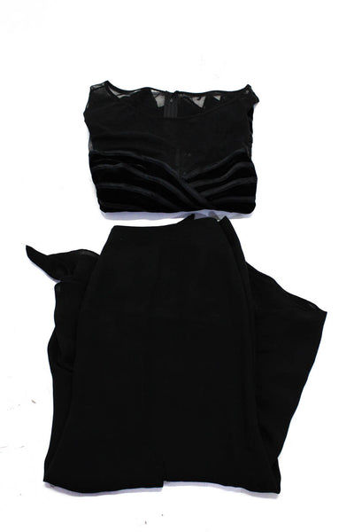 JS Collections Carmen Marc Valvo Womens Blouse Top Skirt Black Size 16/12 Lot 2