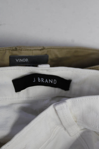 Vince J Brand Womens Mid Rise Skinny Khaki Pants Jeans Tan White Size 6 28 Lot 2