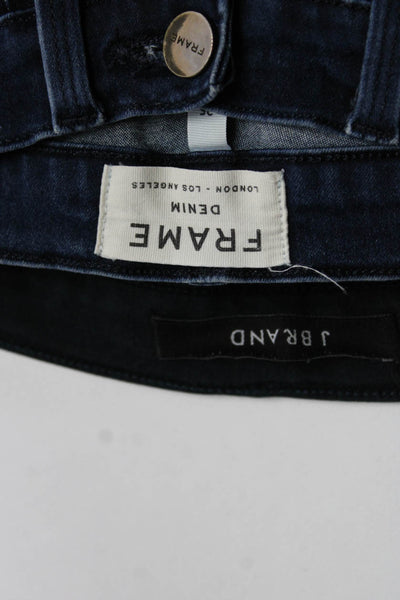 Frame Denim J Brand Low Rise Slim Skinny Dark Wash Jeans Blue Size 25 26 Lot 2