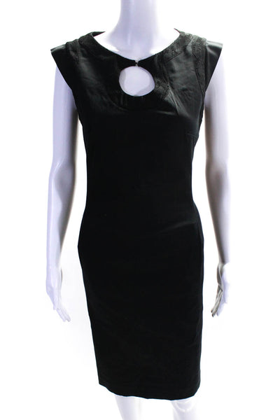 Piazza Sempione Womens Sleeveless A Line Dress Black Cotton Size EUR 42