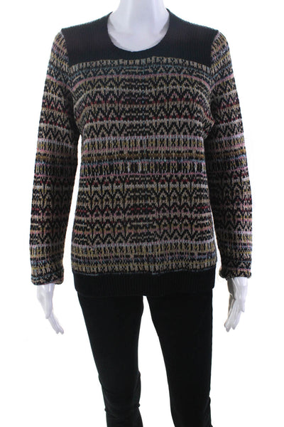 Theory Women's Linen Silk Printed Hadar Chunky Sweater Multicolor Size M