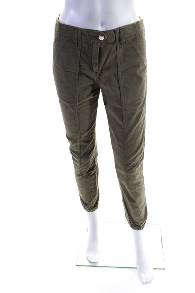 Veronica Beard Women's Midrise Tapered Ankle Cargo Pant Green Size 25