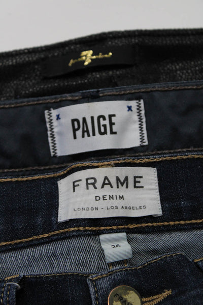 Paige Women's Midrise Five Pockets Skinny Dark Wash Denim Pant Size 25 Lot 3