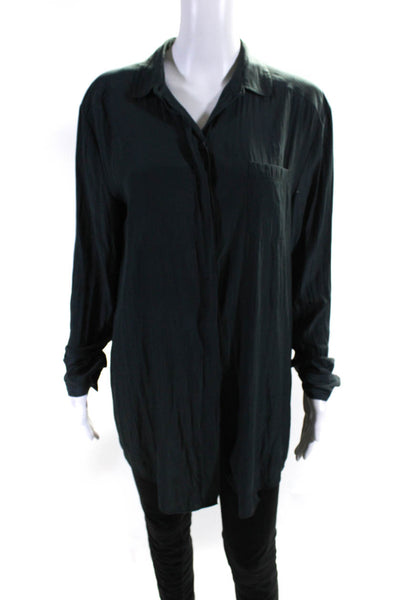 AllSaints Co Ltd Spitalfields Womens Collared Button Down Tunic Top Gray Size 8