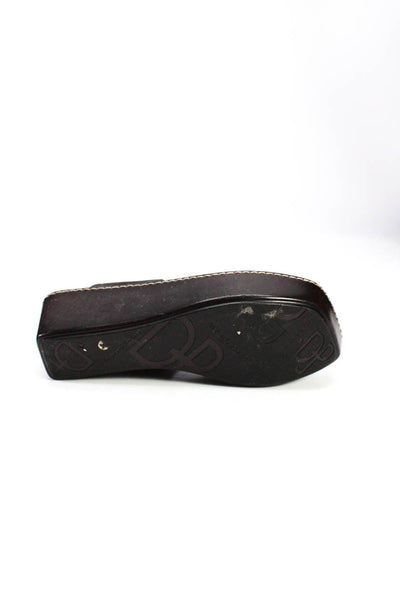 Donald J Pliner Womens Leather Platform Wedge Flip-Flops Brown Size 9.5