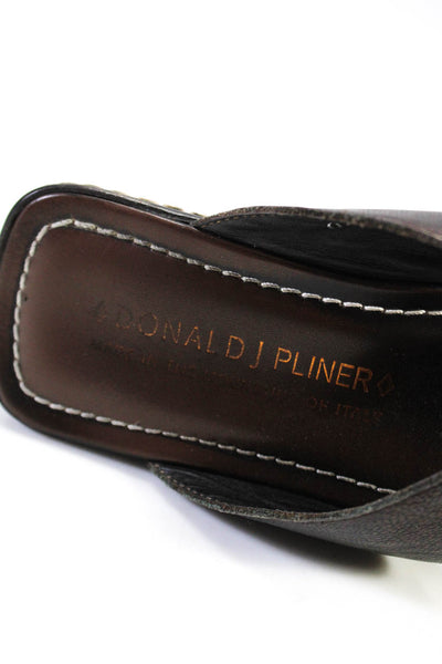 Donald J Pliner Womens Leather Platform Wedge Flip-Flops Brown Size 9.5