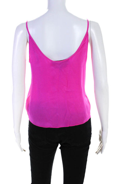 Rory Beca Womens Pink Silk Tie Front V-Neck Sleeveless Blouse Top Size XS