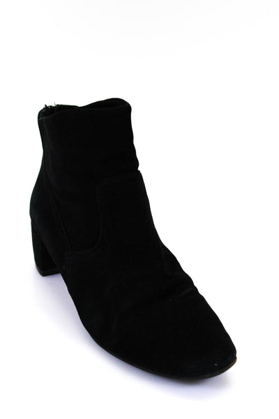 Jean-Michel Cazabat Women's Zip Up Suede Ankle Boots Black Size 7.5