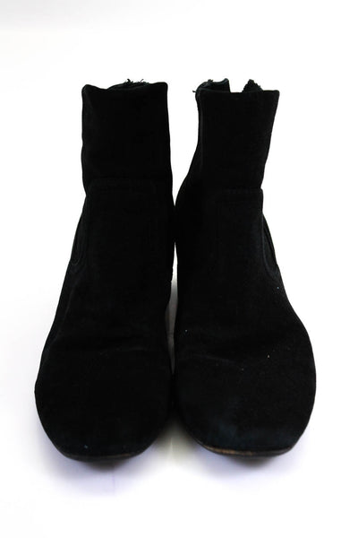 Jean-Michel Cazabat Women's Zip Up Suede Ankle Boots Black Size 7.5