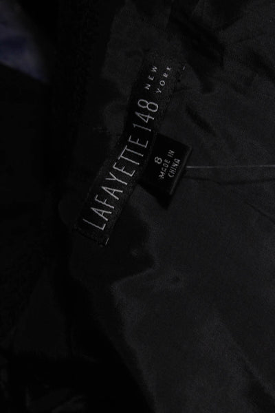 Lafayette 148 New York Women's Wool Cashmere Ruffle Zip Jacket Black Size 8