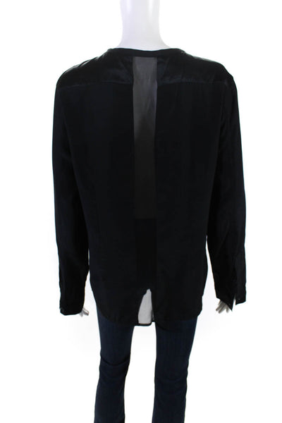 Rag & Bone Women's Silk Long Sleeve Button Down Blouse Black Size M