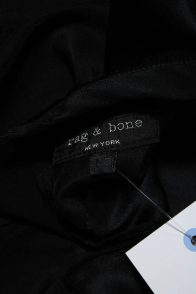 Rag & Bone Women's Silk Long Sleeve Button Down Blouse Black Size M