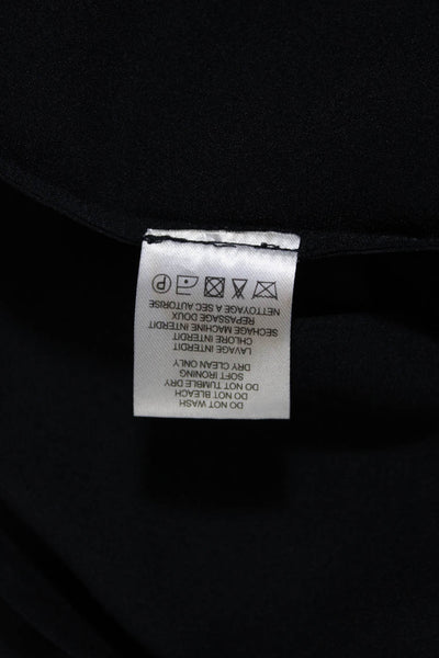 IRO Women's 3/4 Sleeve Alis Lace Front V Neck Blouse Navy Size FR.40
