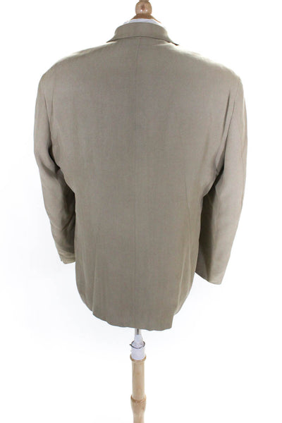 Andrew Fezza Mens Wool Buttoned Collared Long Sleeve Blazer Beige Size EUR42