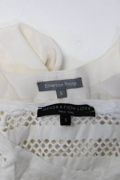 Generation Love Emerson Thorp Womens Mesh Slit Blouse Tops White Size S Lot 2