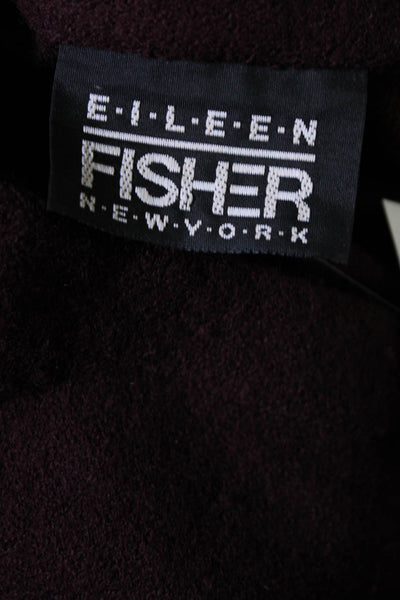Eileen Fisher Womens Cardigan Sweater Merlot Purple Wool Size 1