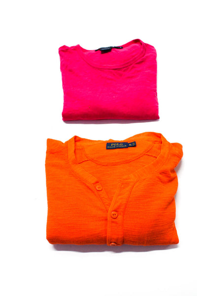 Polo Ralph Lauren Womens Shirts Orange Pink Size Extra Large Large Lot 2
