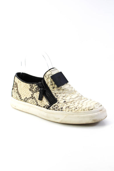 Giuseppe Zanotti Design Womens Snakeskin Print Low Top Sneakers White Size 37 7
