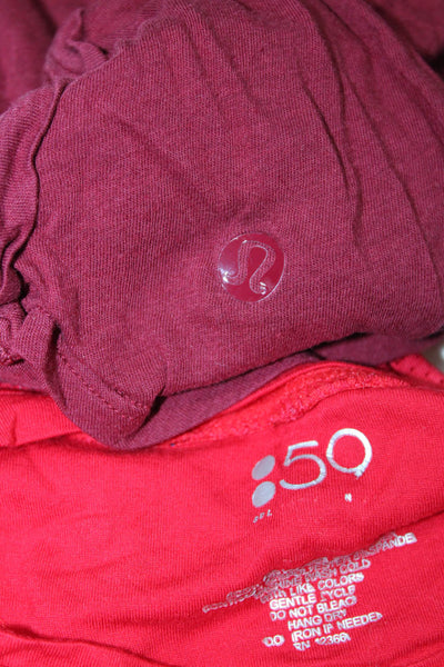 Lululemon 59 Womens Athletic Short Sleeve T-Shirt Tank Red Size Small Lot 2