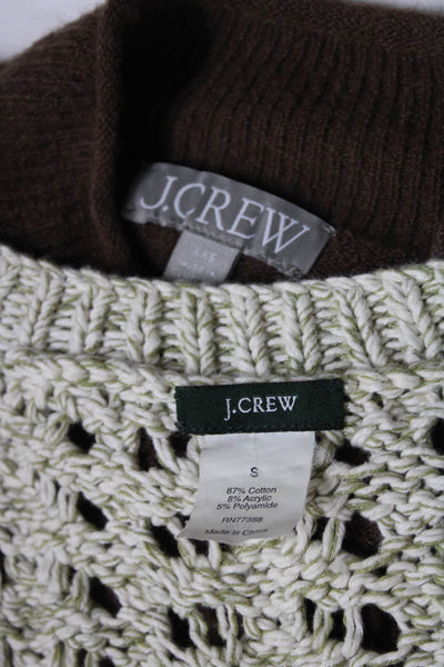 J Crew Womens Mock Neck & V-Neck Sweaters Brown Size XXS S Lot 2