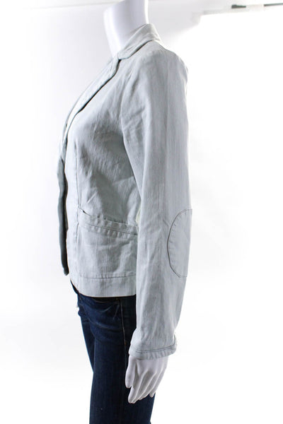 Cartonnier Anthropologie Womens Unlined Denim Blazer Jacket Light Blue Size 2