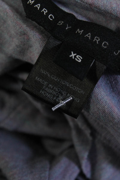 Marc Jacobs Womens Jersey Ruffle Sleeveless Blouse Tank Top Purple Size XS