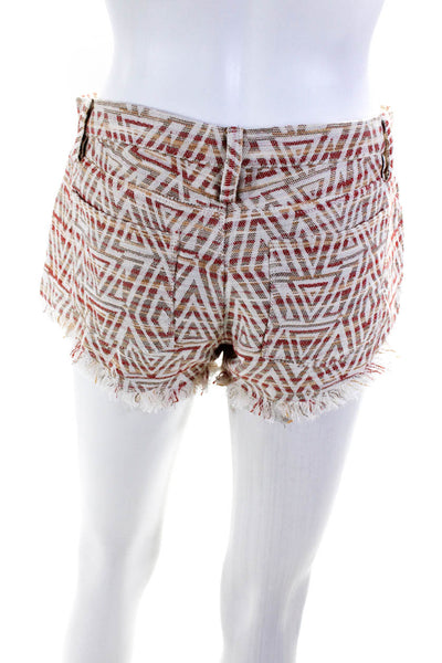 IRO Womens Abstract Sparkle Fringe Knit Casual Mini Shorts Multicolor Size 0