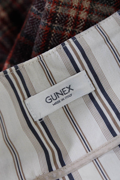 Gunex Women's Pleated Striped Mini Skirt Beige Black Size 4