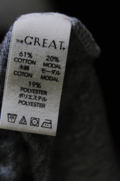 The Great Women's Crewneck Short Sleeves Peplum T-Shirt Gray Size 0