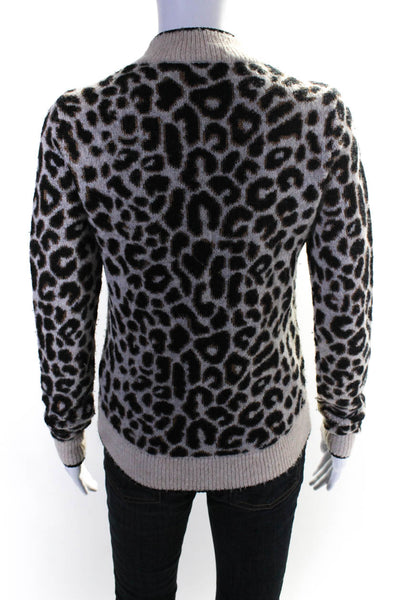 Hartley Women's Mock Neck Long Sleeves Animal Print Sweater Black Size XS