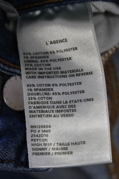 L'Agence Women's High Waist Medium Wash Skinny Denim Pant Size 25